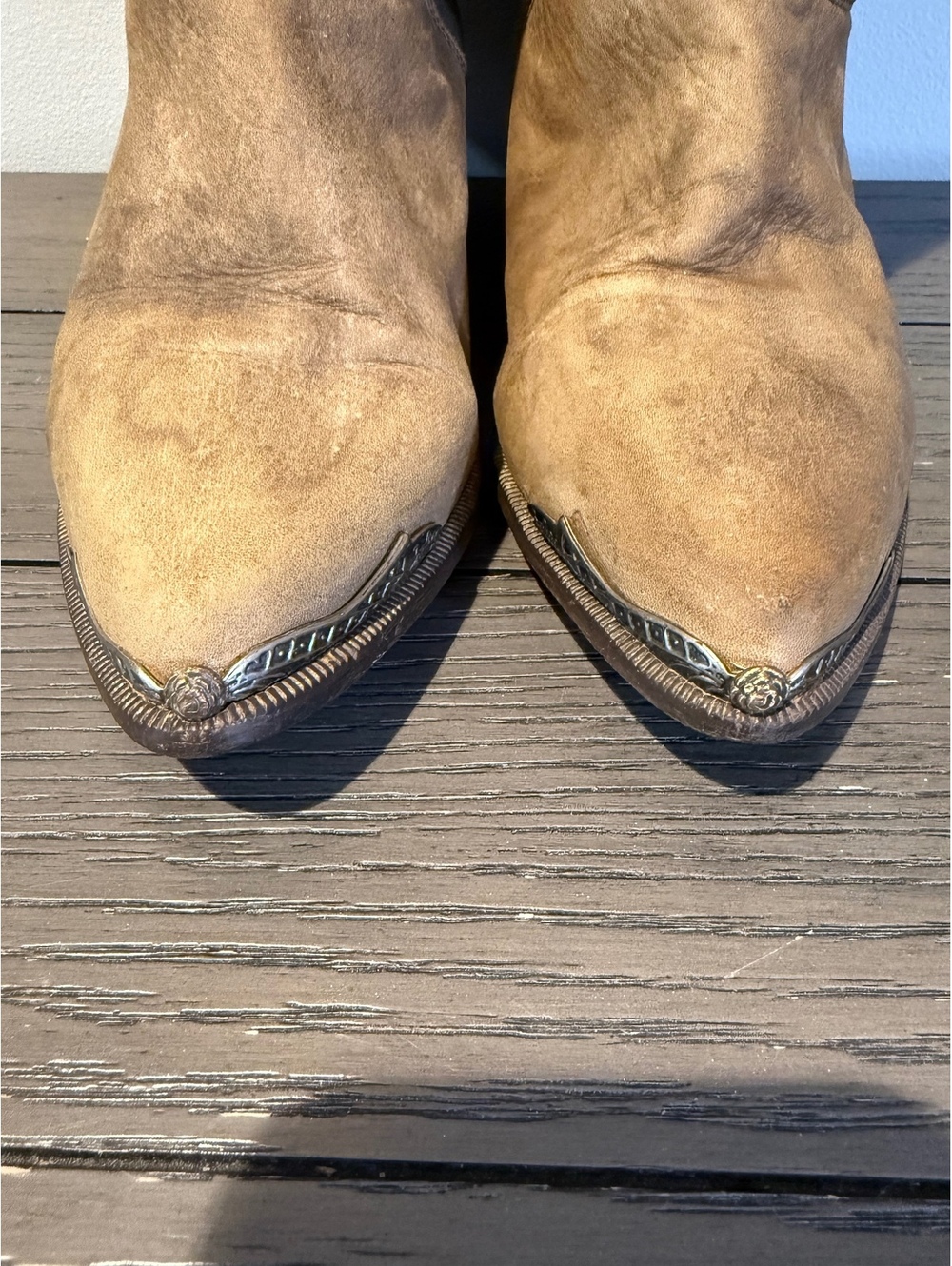 Vintage Zodiac Multicolor Suede Cowboy Boots - Picture 5 of 11